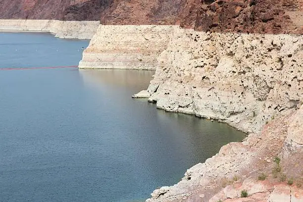 Drought in the USA. Low level of Lake Mead (border of Arizona and Nevada).