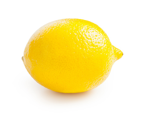 Lemon. One ripe lemon isolated on white background