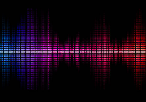 illustrazioni stock, clip art, cartoni animati e icone di tendenza di onde sonore musicali - sound wave sound mixer frequency wave pattern