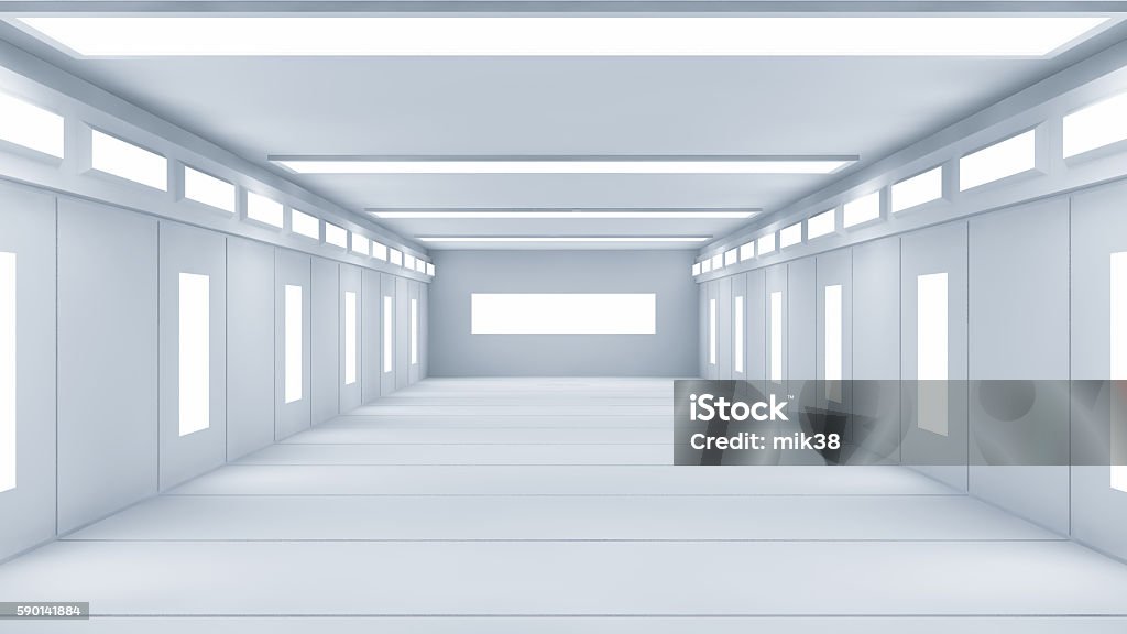 3D render. Futuristic interior room. Backgrounds Stock Photo