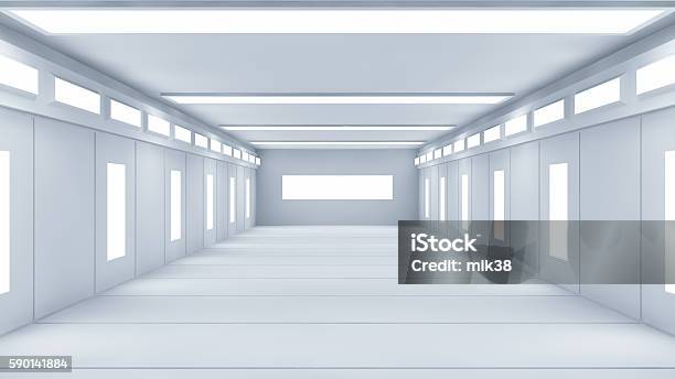 3d Render Futuristic Interior Room Stock Photo - Download Image Now - Backgrounds, Modern, Alien