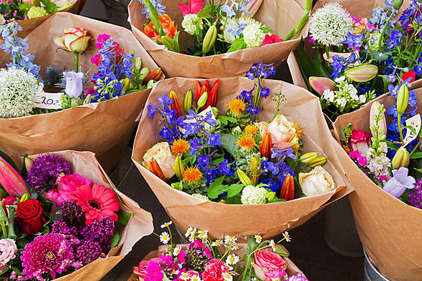 istock Flower shop, seen in Amsterdam, Netherlands 590143544