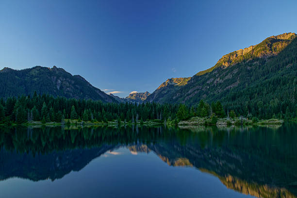 istock Morning Lake Reflection in Washington Cascades 590144696