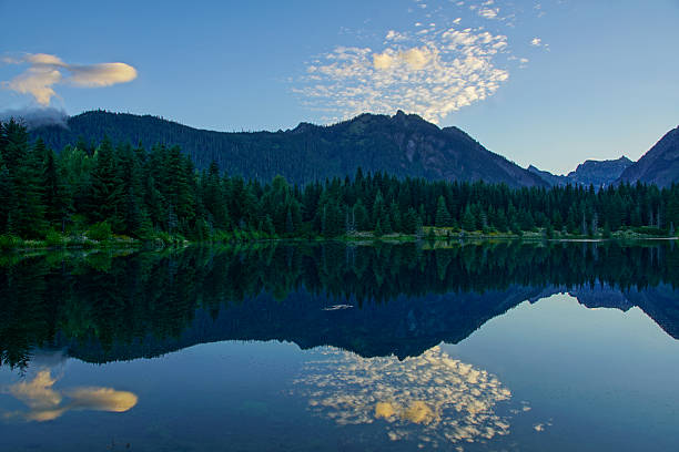 istock Morning Lake Reflection in Washington Cascades 590144726