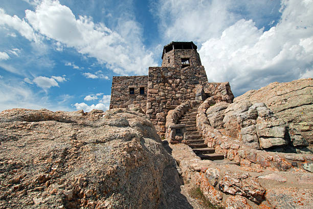 istock Harney Peak Fire Lookout Tower stone steps USA 590145052