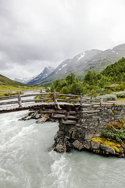 istock Mountain valley in August with some snow on the peaks. 590146050