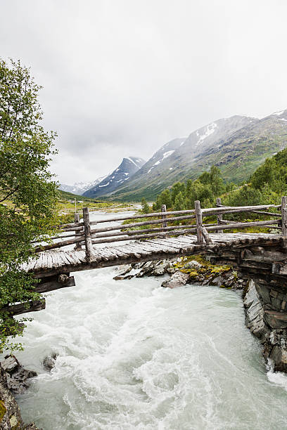 istock Mountain valley in August with some snow on the peaks. 590146342