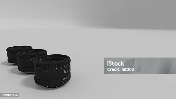 Black Lenses Lened Up 3d Render Stock Photo - Download Image Now - Aperture, Arts Culture and Entertainment, Black Color