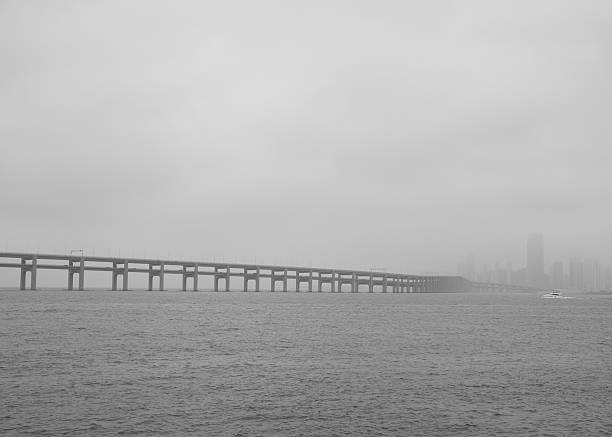istock Habour bridge in fog 590149536