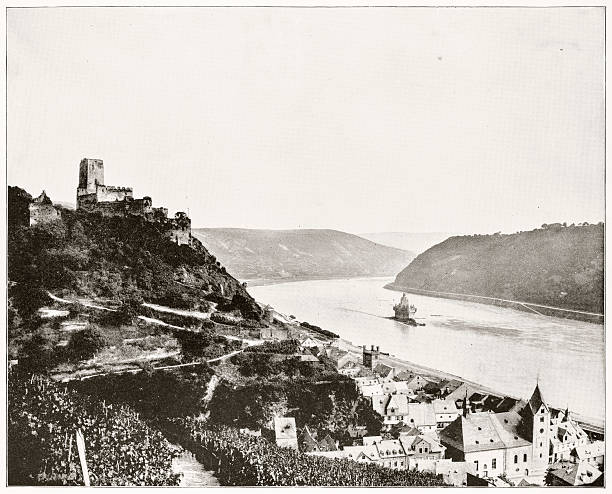 istock Gutenfels Castle on Rhine, Germany in 1880s 590149986