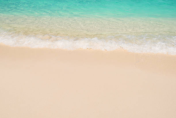 istock Sea waves and sand background 590150226