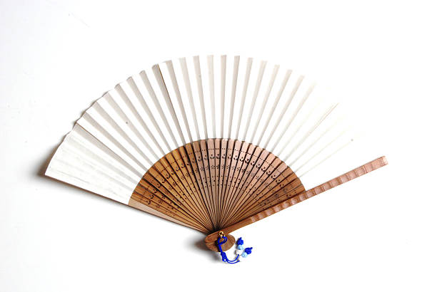 istock Oreantal hand fan isolated on white background 590155250