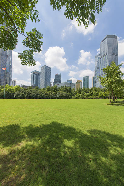 istock Buildings and grassland 590155884
