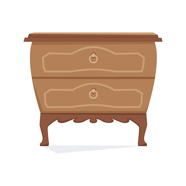 Commode funiture vector Commode furniture vector illustration. Cartoon cabinet isolated on white chest furniture stock illustrations