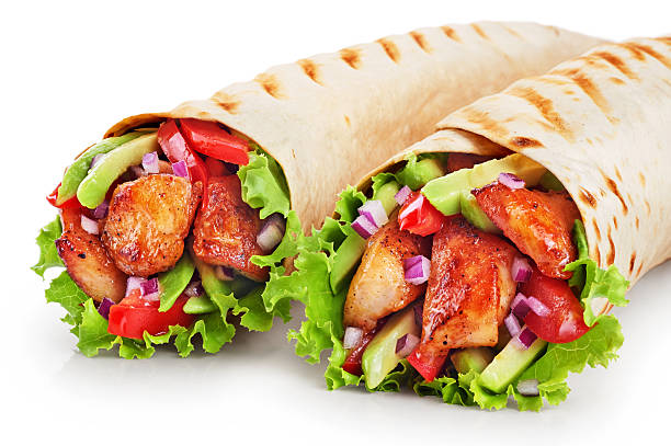 istock Burrito with grilled chicken and vegetables 590158096