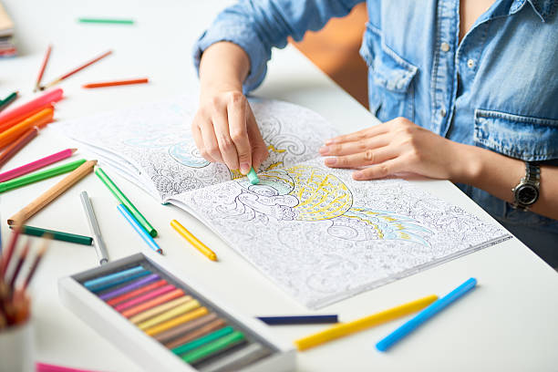 istock Drawing adult coloring book 590159136