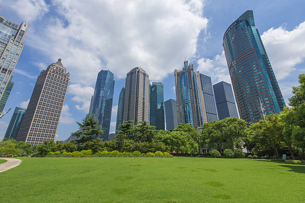 istock Buildings and grassland 590161150