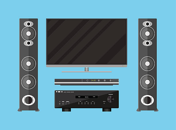 istock Vector set of detailed home theater devices 590161970