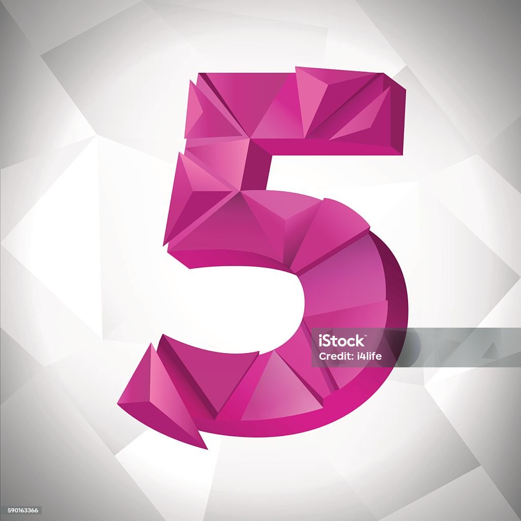 Number 5 Triangular Polygon Triangle Number Five On The White Abstract Background Eps10 ...