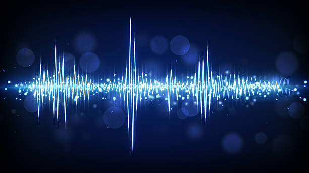 blue audio waveform background blue audio waveform. computer generated technology background sound mixer photos stock pictures, royalty-free photos & images
