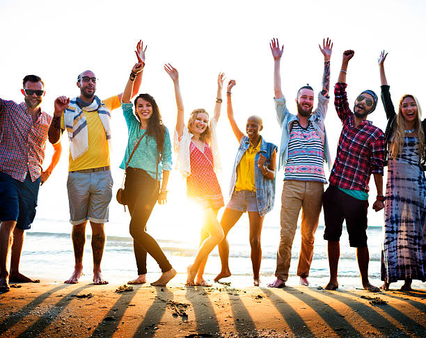istock Friendship Freedom Beach Summer Holiday Concept 590164494