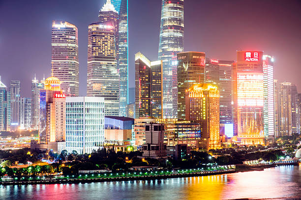 istock Skyline night view on Pudong New Area, Shanghai 590165482