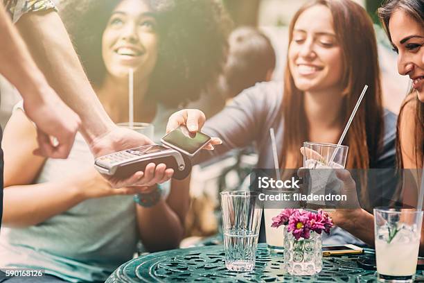 Contactless Payment Stock Photo - Download Image Now - Paying, Digital Display, Friendship