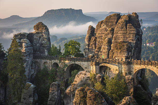 The Bastei bridge, Saxon Switzerland National Park, Germany The Bastei bridge, Saxon Switzerland National Park, Germany elbe river stock pictures, royalty-free photos & images