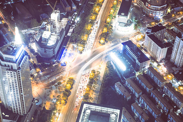 Skyline night view on Pudong New Area, Shanghai