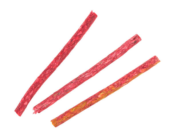 istock Red beef hide dyed dog snacks 590173296
