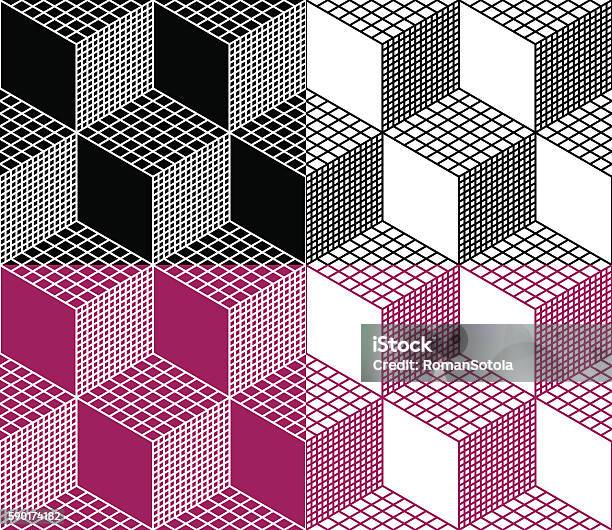 Cube Pattern Svg Monochrome Seamless 3d Cube Pattern Stock Illustration - Download Image ...