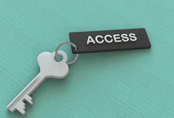 ACCESS, message on keyholder, 3D rendering