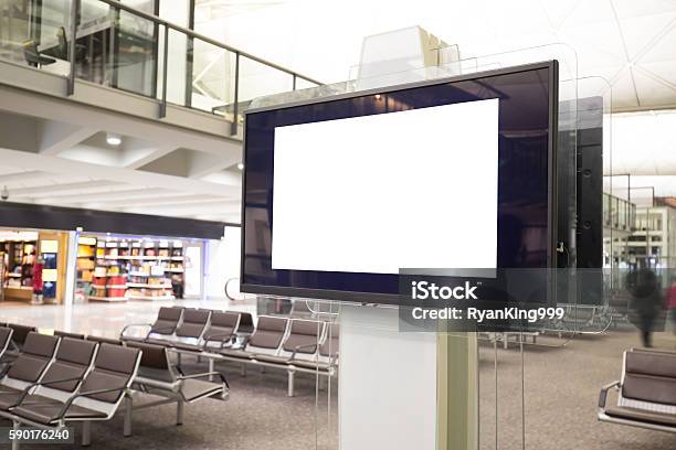Lcd Tv With Empty Copy Space Stock Photo - Download Image Now - Airport, Computer Monitor, Television Set