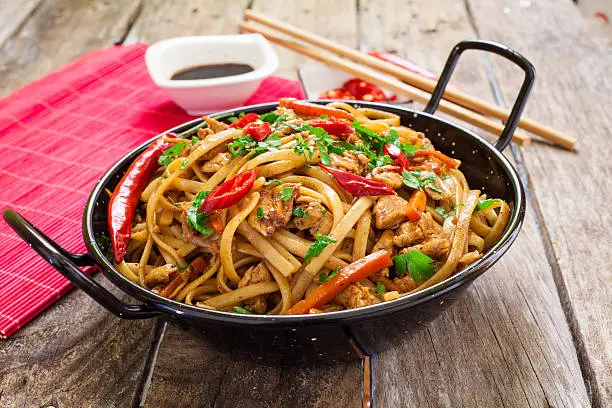 Photo of Chinese food on wok