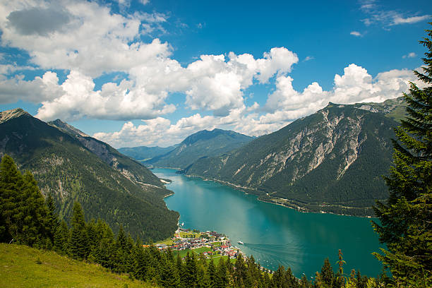 lago achensee  - european alps mountain mountain peak rock foto e immagini stock