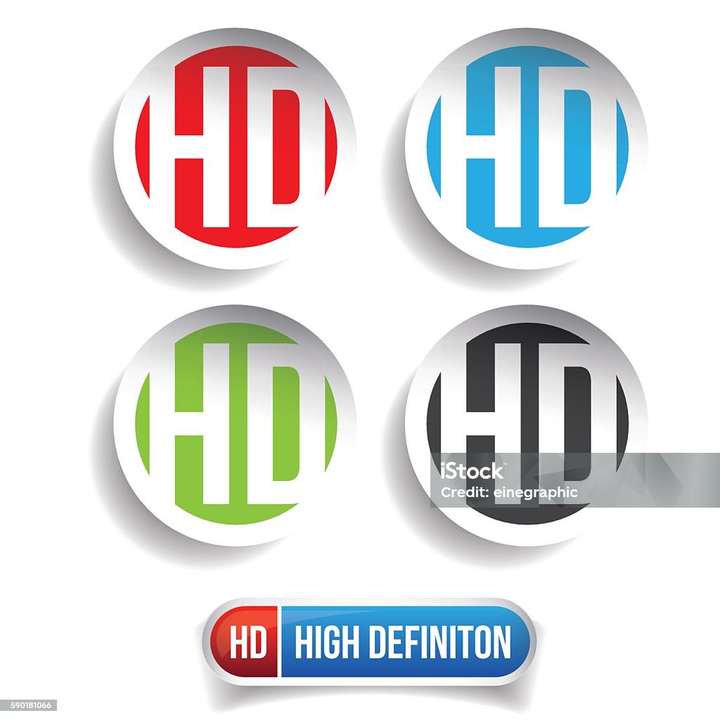 Hd Button High Definition Vector Set Stock Illustration - Download ...