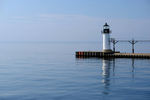 istock St. Joseph North Pier Outer Light, built in 1906 590242758