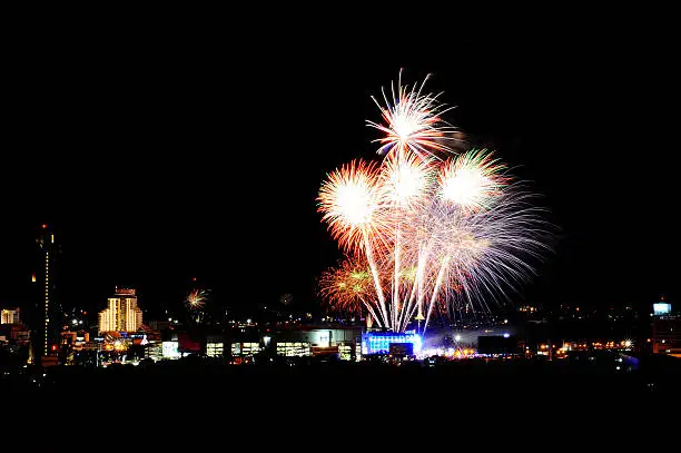 Photo of motion blur Light firework in the city