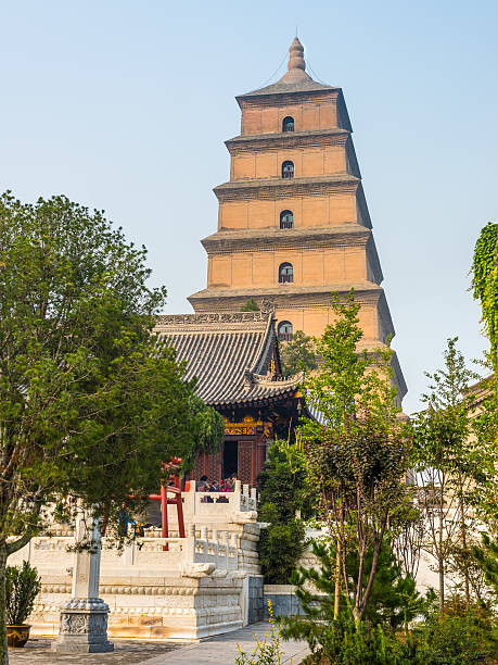 giant wild goose pagoda w xi'an - chiny - shaanxi province buddhism china tower zdjęcia i obrazy z banku zdjęć