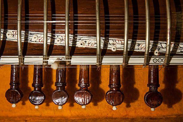 istock Instrument case with Sitar, a string traditional Indian musical 590244546