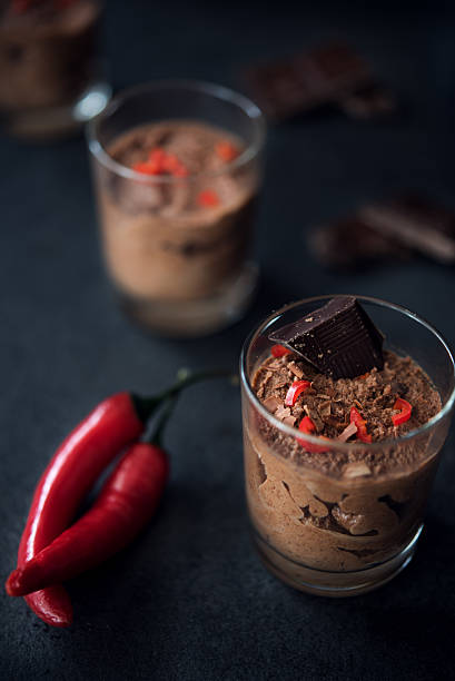 istock Chocolate mousse with chili pepper 590245850