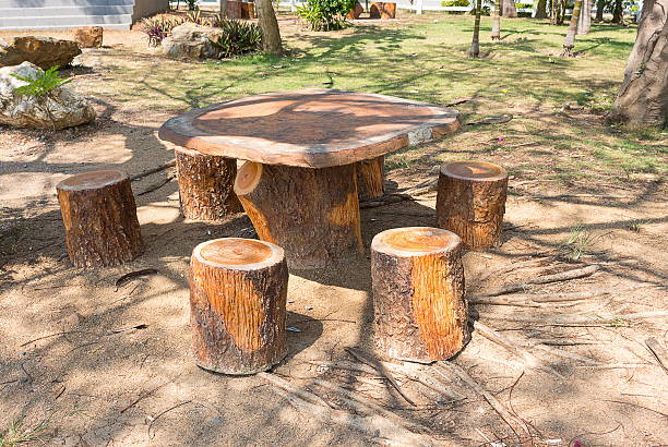 istock Tables and chairs in the garden 590245982