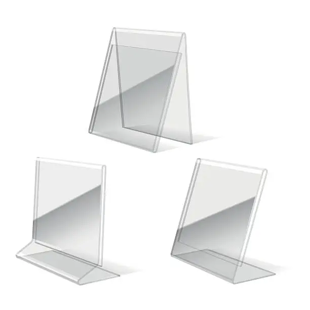 Vector illustration of Clear plastic holder icons