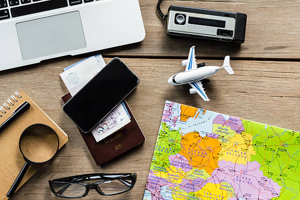 istock Go on an adventure! The map and the passport. 590248420