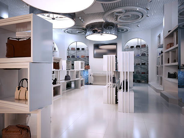 istock Luxury store interior design art deco style with hints 590249998