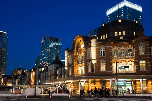 istock Night Tokyo station building 590250022
