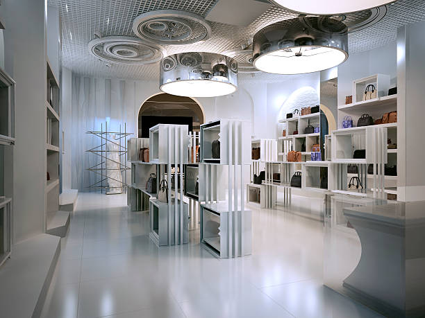 istock Luxury store interior design art deco style with hints 590250110