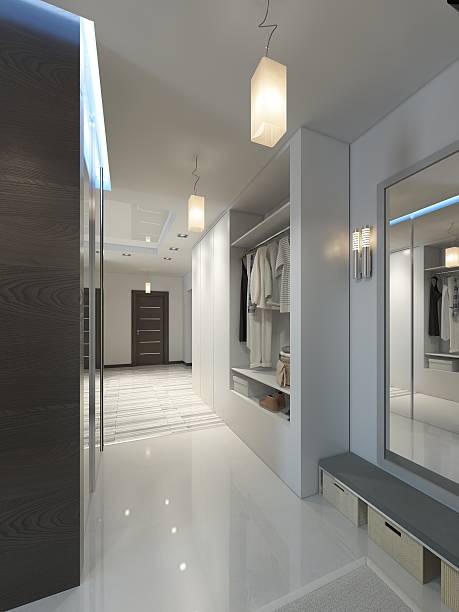 istock Hall with a corridor in Contemporary style with a wardrobe 590262338