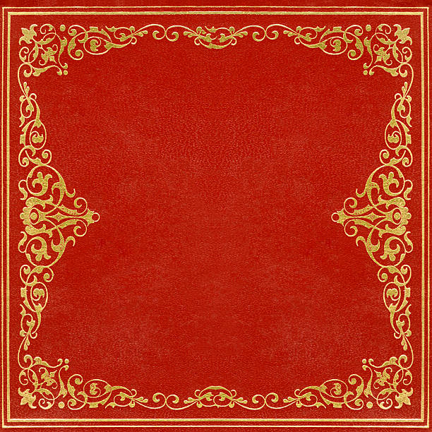 istock Red and gold leather cover 590264424