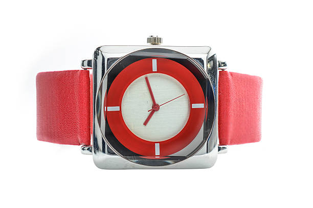 istock Womens red wristwatch 590269304